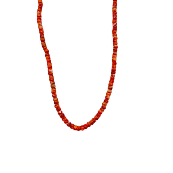 Orange Spiny Oyster Beaded Necklace