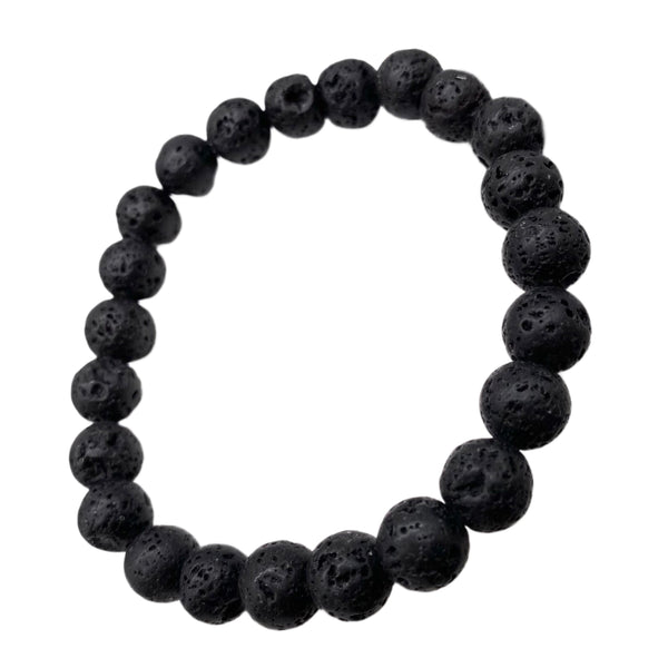 Lava Rock Stretchable Beaded Bracelet 8mm