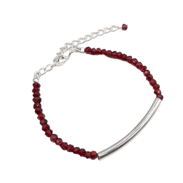 Garnet Beaded Bracelet