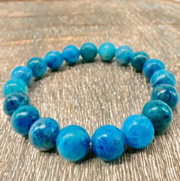 Apatite Blue Stretch Bracelet 10mm