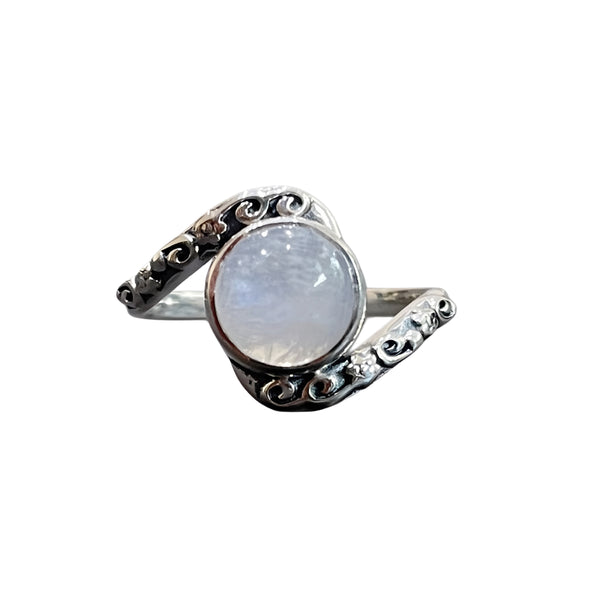 Rainbow Moonstone Ring