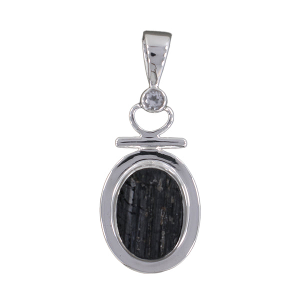 Black Tourmaline ,Clear Quartz Pendant