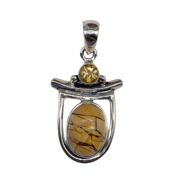 Brecciated Mookaite Pendant paired with Citrine