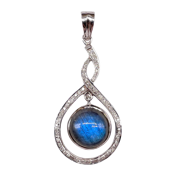 Labradorite Diamond Pendant