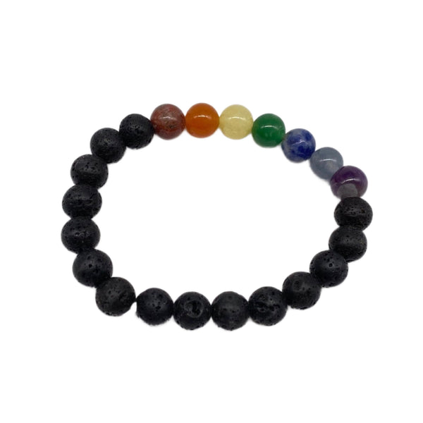 Lava Chakra Bead Bracelet 8mm