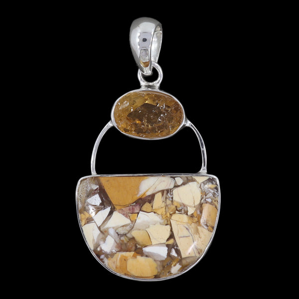 BRECCIATED MOOKITE WITH CITRINE PENDANT