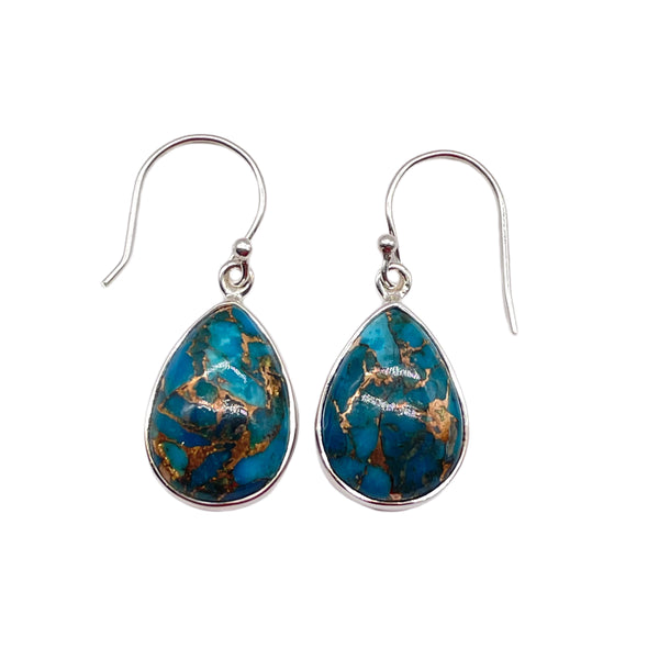 Blue Copper Turquoise Dangle Earrings