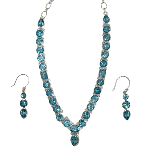 Blue Topaz Necklace Set