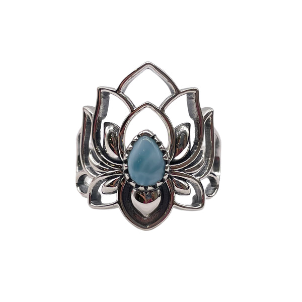 Larimar Lotus Ring