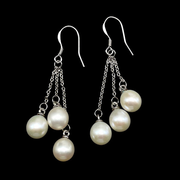 Freshwater Pearl Dangle Earrings 2”