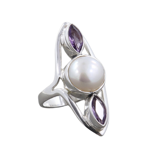 Pearl Amethyst Ring