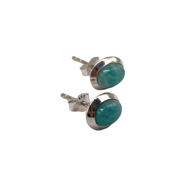 Chalcedony oval Studs