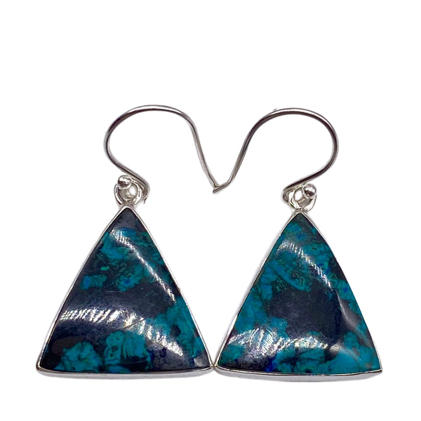 Shattuckite Triangle Earrings