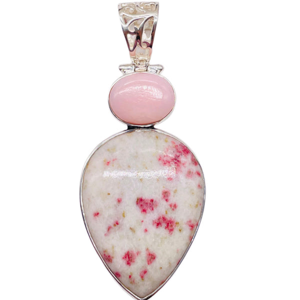 PINK OPAL,THULITE PENDANT