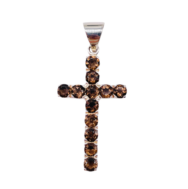 Smoky Quartz cross pendant