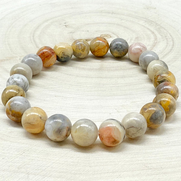 Crazy Lace Agate Stretch Bracelet 8mm
