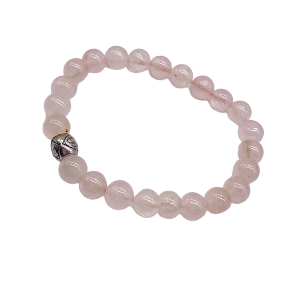 Rose Quartz Stretchable Beaded Bracelet 8mm