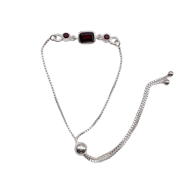 Garnet Bolo Bracelet