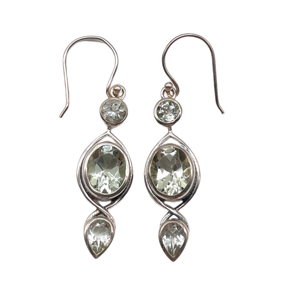 GREEN AMETHYST DANGLE EARRINGS