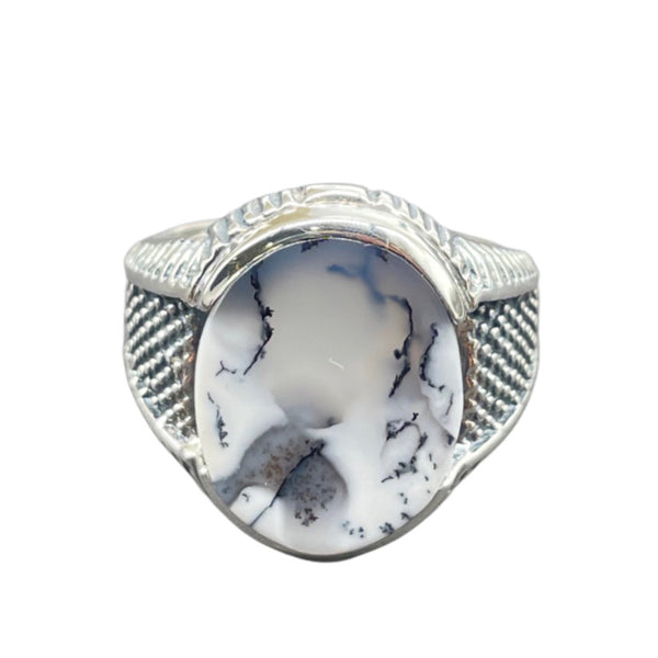 Men's Dendritic Opal Ring