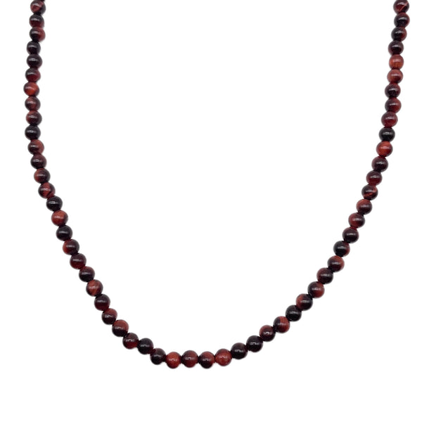 Tiger Eye Red Beaded Necklace