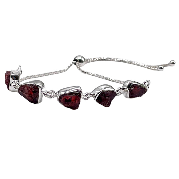 Garnet Rough Bolo Bracelet