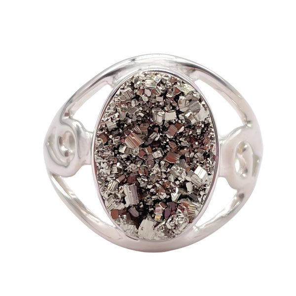 Pyrite Druzy Ring