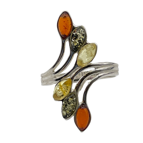 Multi stone Amber Ring