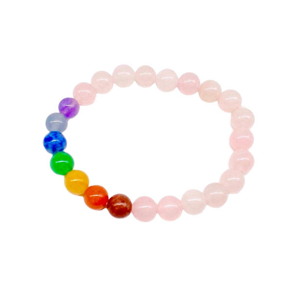 Rose Quartz Chakra Bead Bracelet 8mm