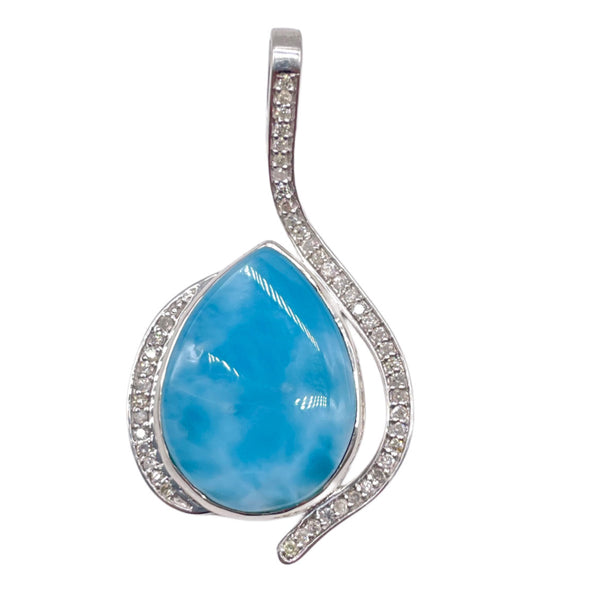 Larimar Diamond Pendant