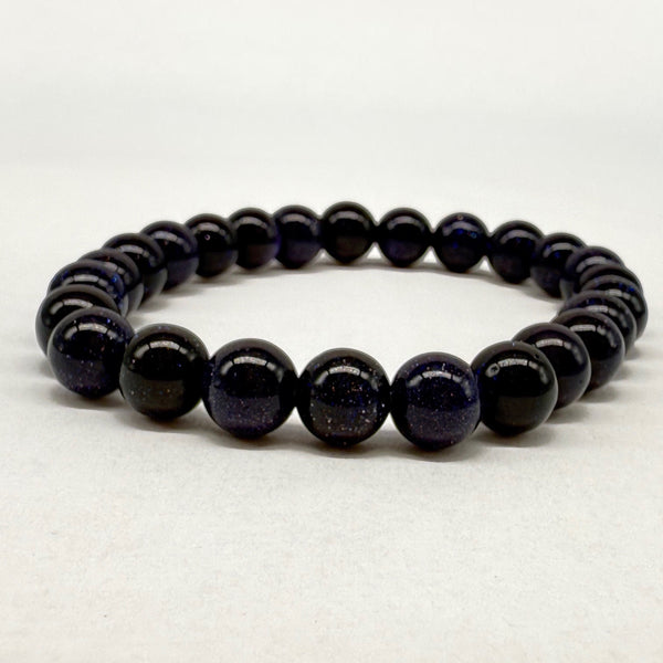 Goldstone Blue Stretch Bracelet 8mm