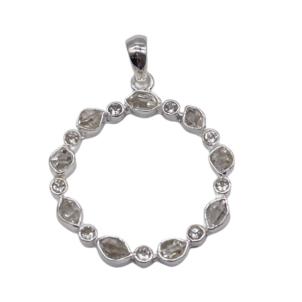 Herkimer,Clear Quartz Pendant