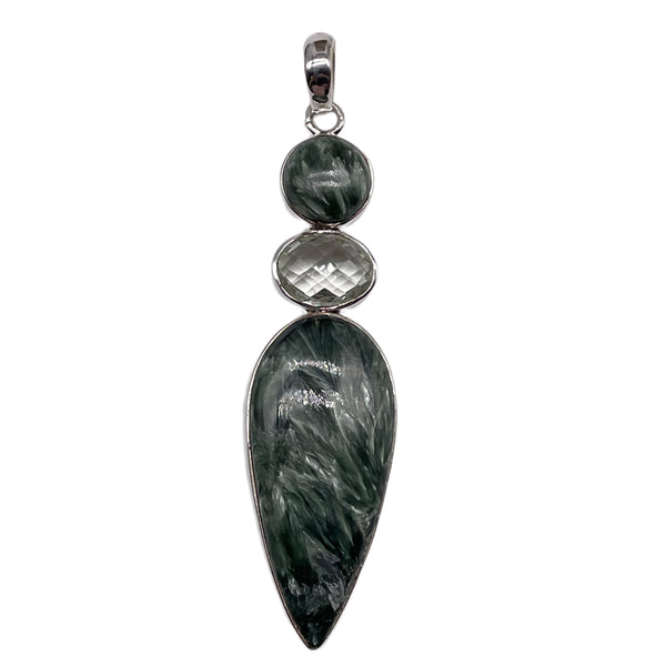 Seraphinite, Green Amethyst Pendant