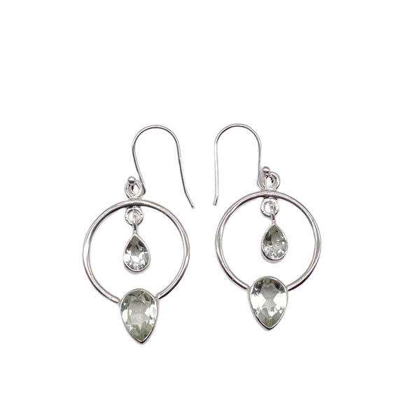 Green Amethyst Dangle Earrings