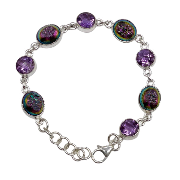 Titanium Druse with Amethyst Bracelet