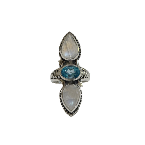 Rainbow Moonstone Ring