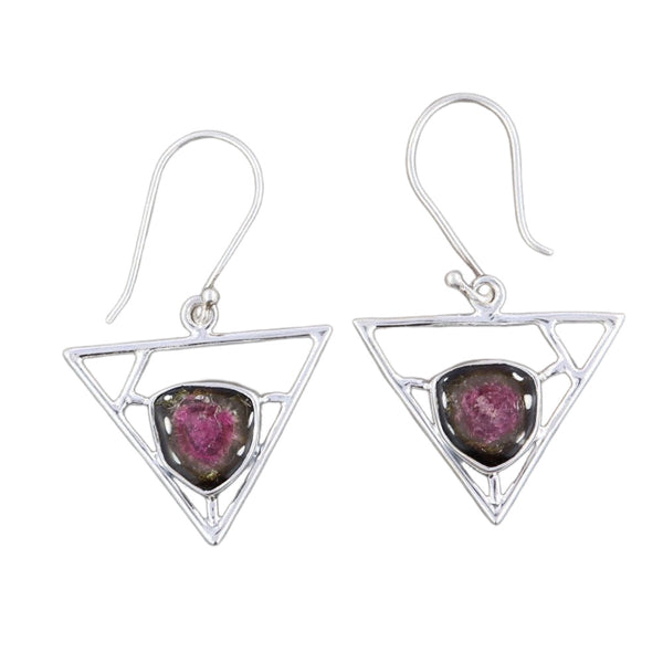 Tourmaline Triangle Earrings