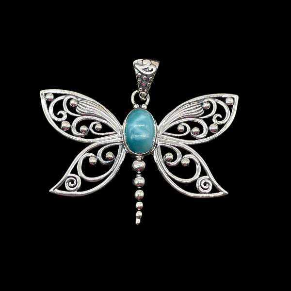 Larimar Dragonfly Pendant