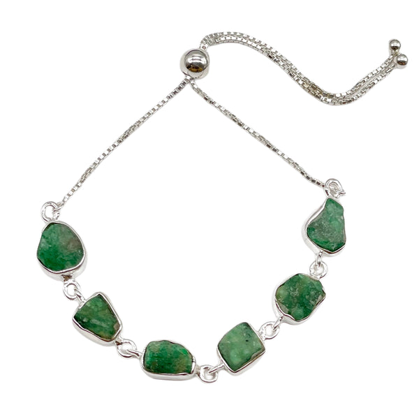 Emerald Rough Bolo Bracelet