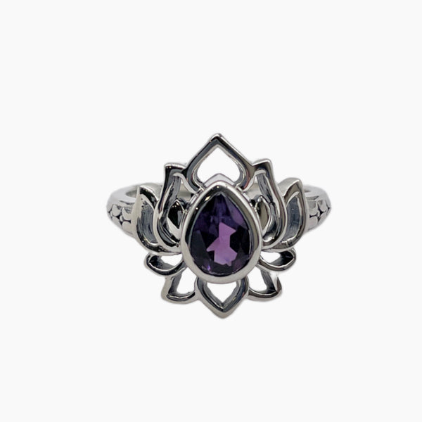Amethyst Lotus Ring