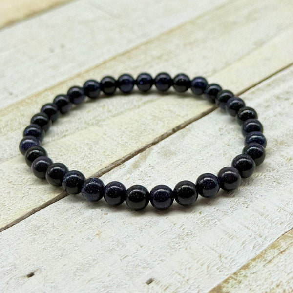 Blue Goldstone Stretch Bracelet 6mm