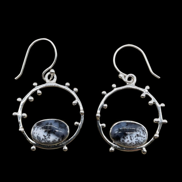 Dendritic Opal Dangle Earrings