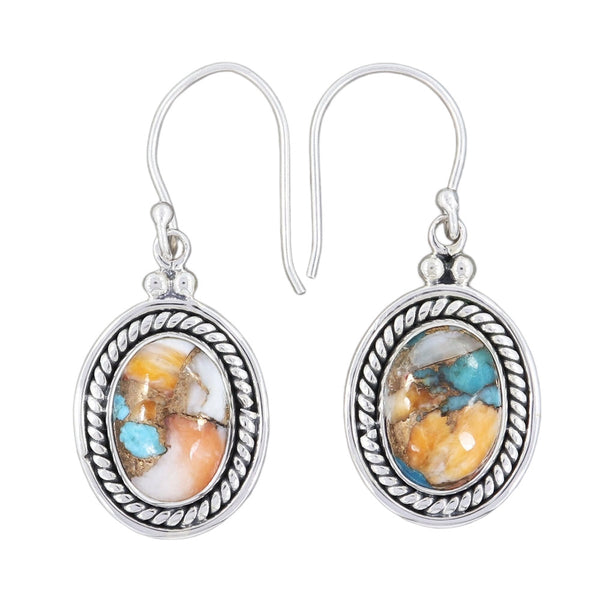 Turquoise Spiny Oyster Earrings