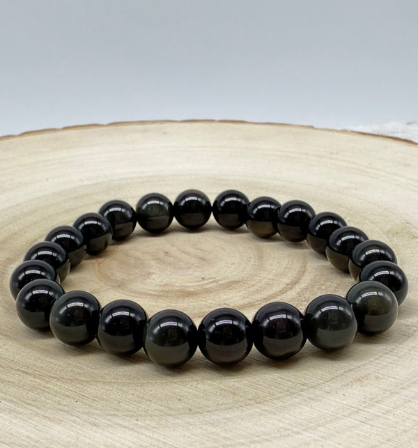 Black Obsidian Stretch Bracelet 8mm