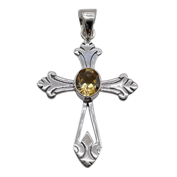 Citrine Cross Pendant