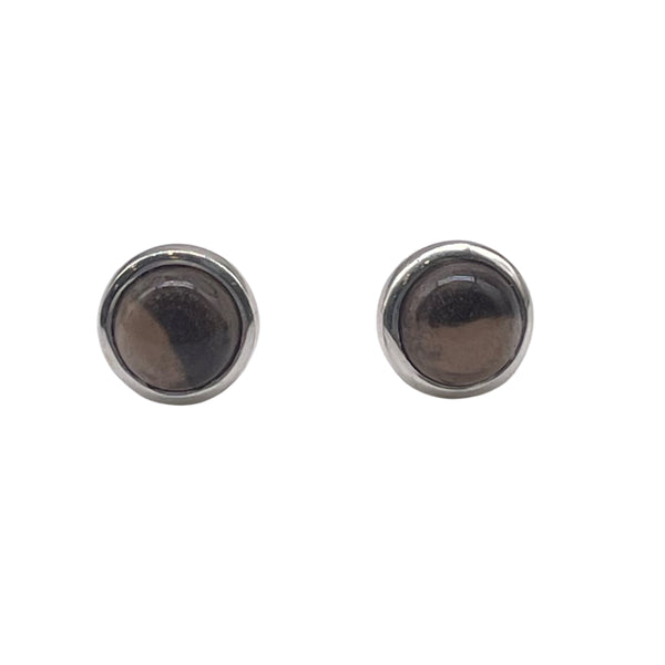 Smoky Quartz Studs - Round