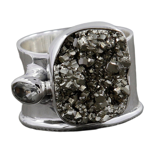 PYRITE DRUZY RING