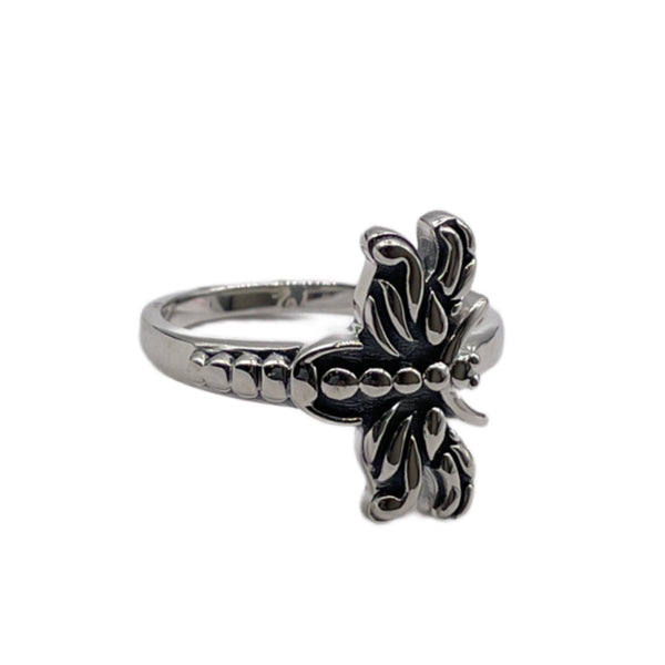 Silver Dragonfly Ring