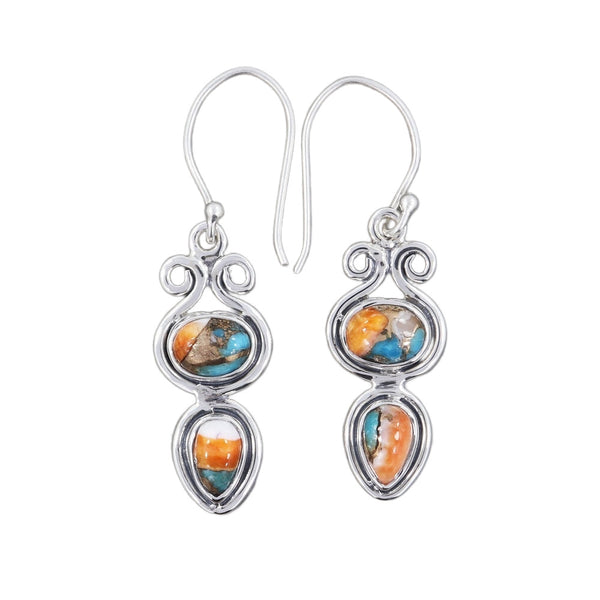 Turquoise Spiny Oyster Earrings