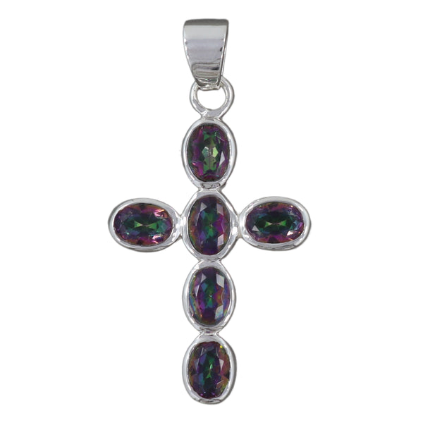 Mystic Quartz Cross Pendant